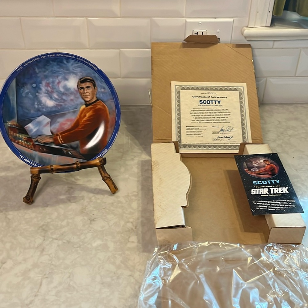 Star Trek Scotty collectors plate 1984